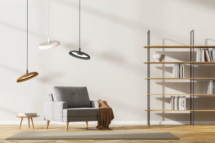 Pablo Designs - Nivel Pendant - ENVIRO - 01 - Grey Chair_300